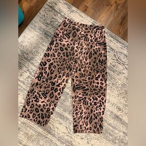Wide Leg Pink Cheetah Print Pants